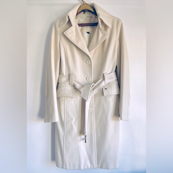 Size M ESPRIT Ivory Wool Coat - Picture 1 of 6